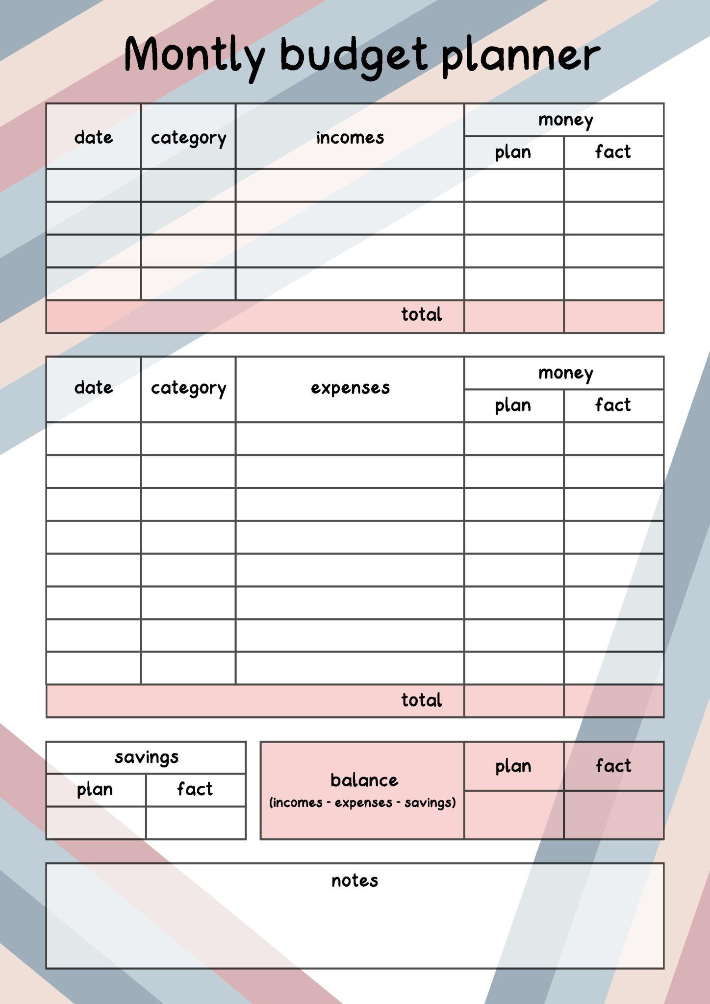Expense Tracker Printable (Free Template)