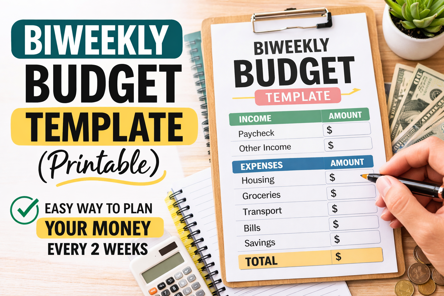 Biweekly Budget Template (Printable)