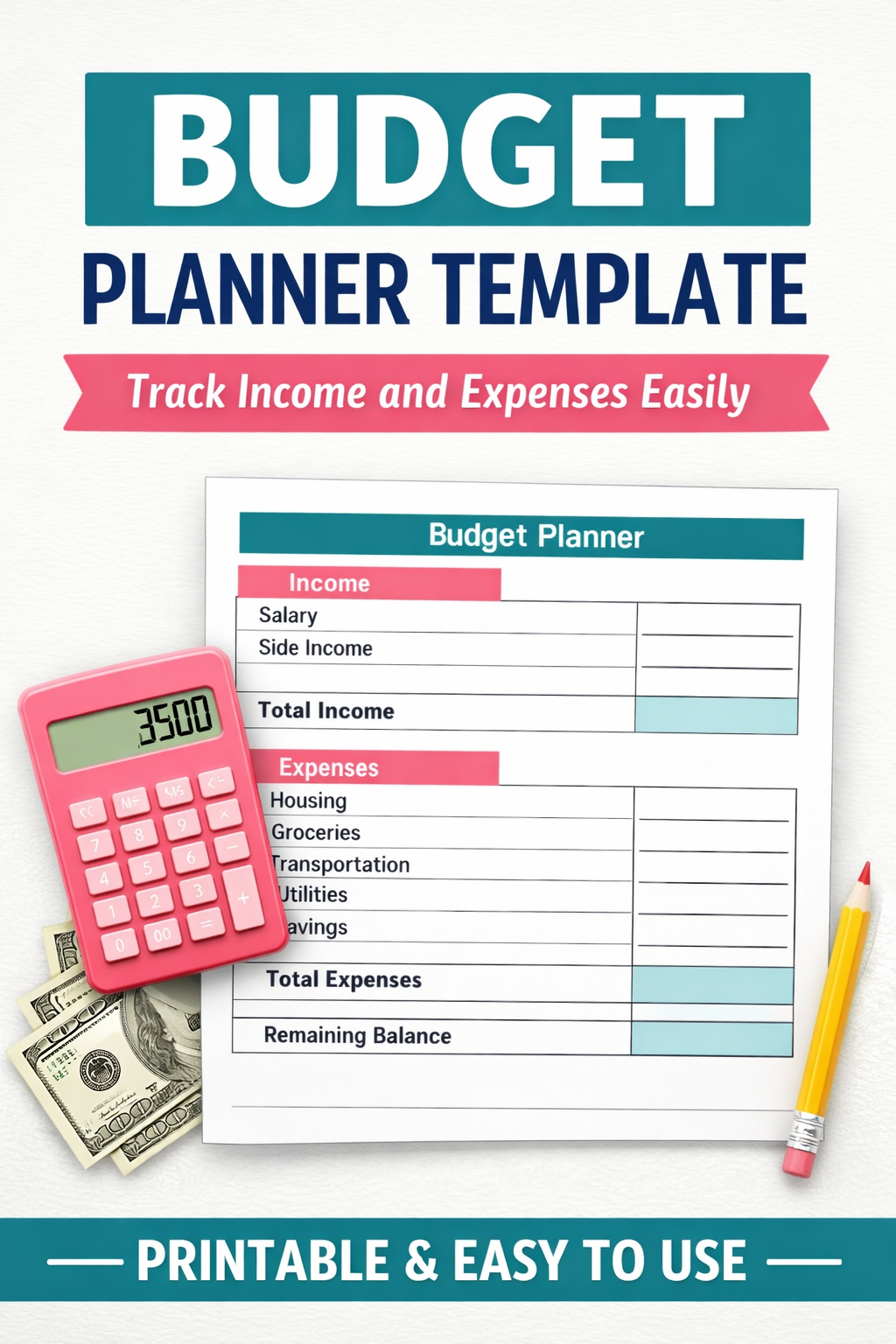 Budget Planner Template (Printable)