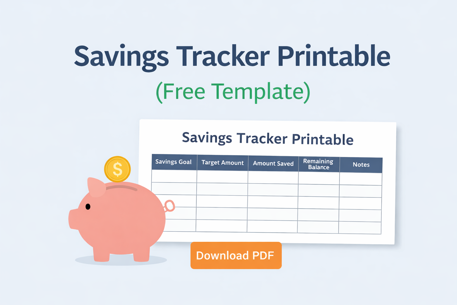 Savings Tracker Printable (Free Template)